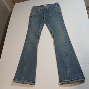 True Religion Joey Big T Twisted Flare Jeans Womens 25